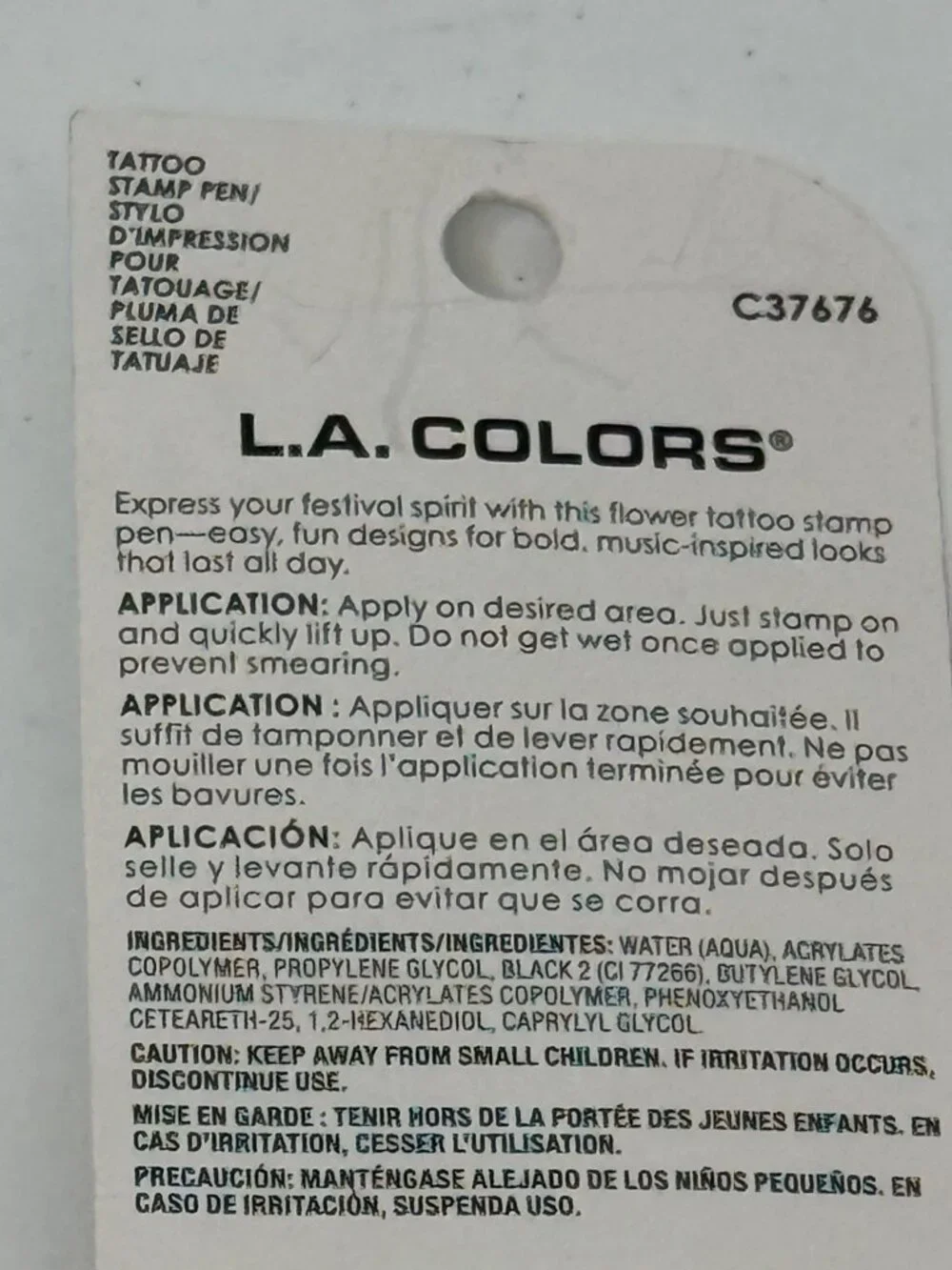 L.A. Colors Fest Best Black Flower Tattoo Stamp Pen
